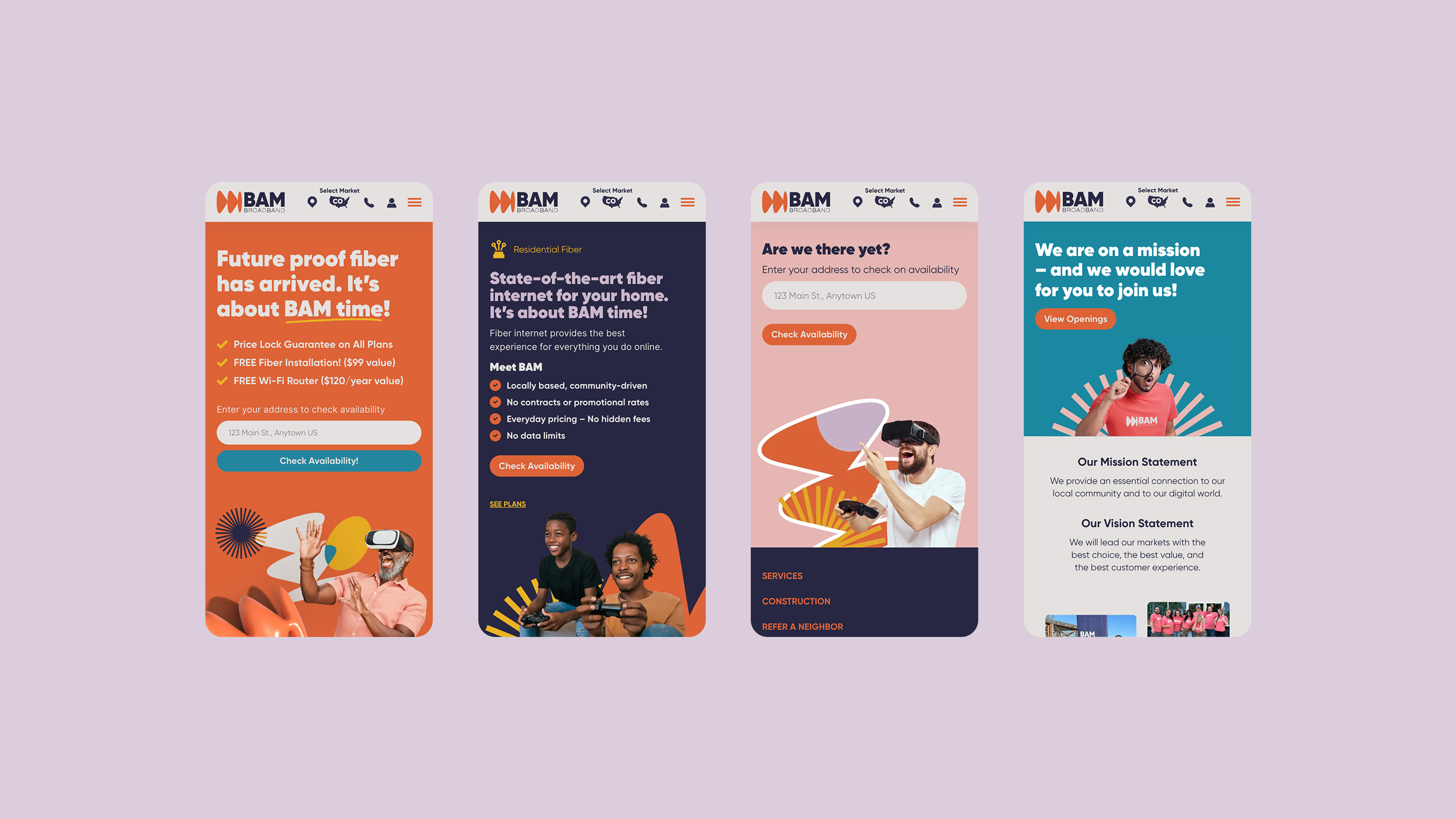 BAM Mobile Screens