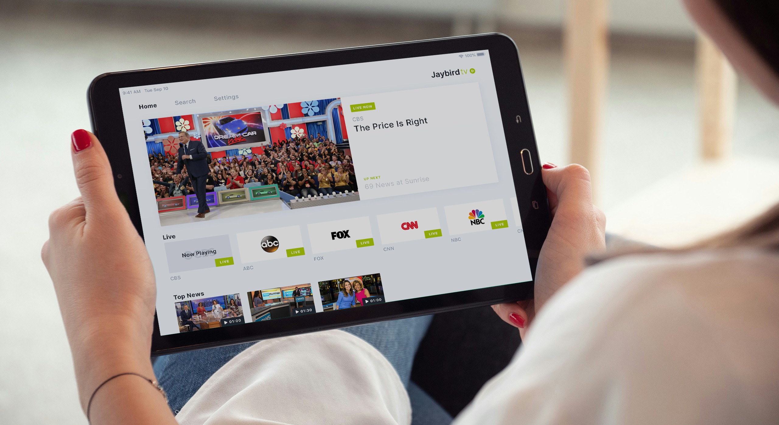 JTV Tablet Screen
