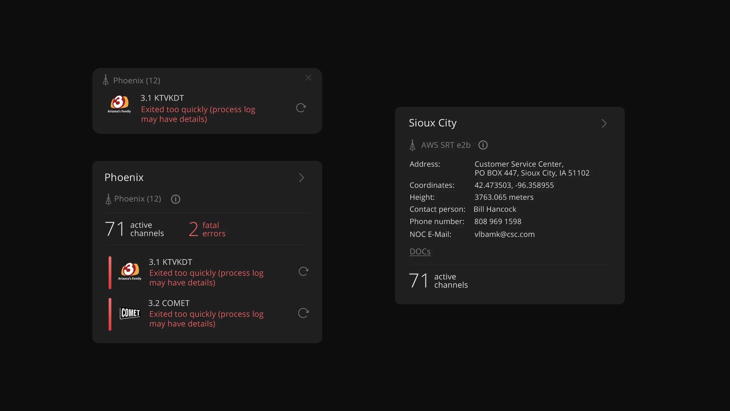 Locast Ops Dashboard Popups