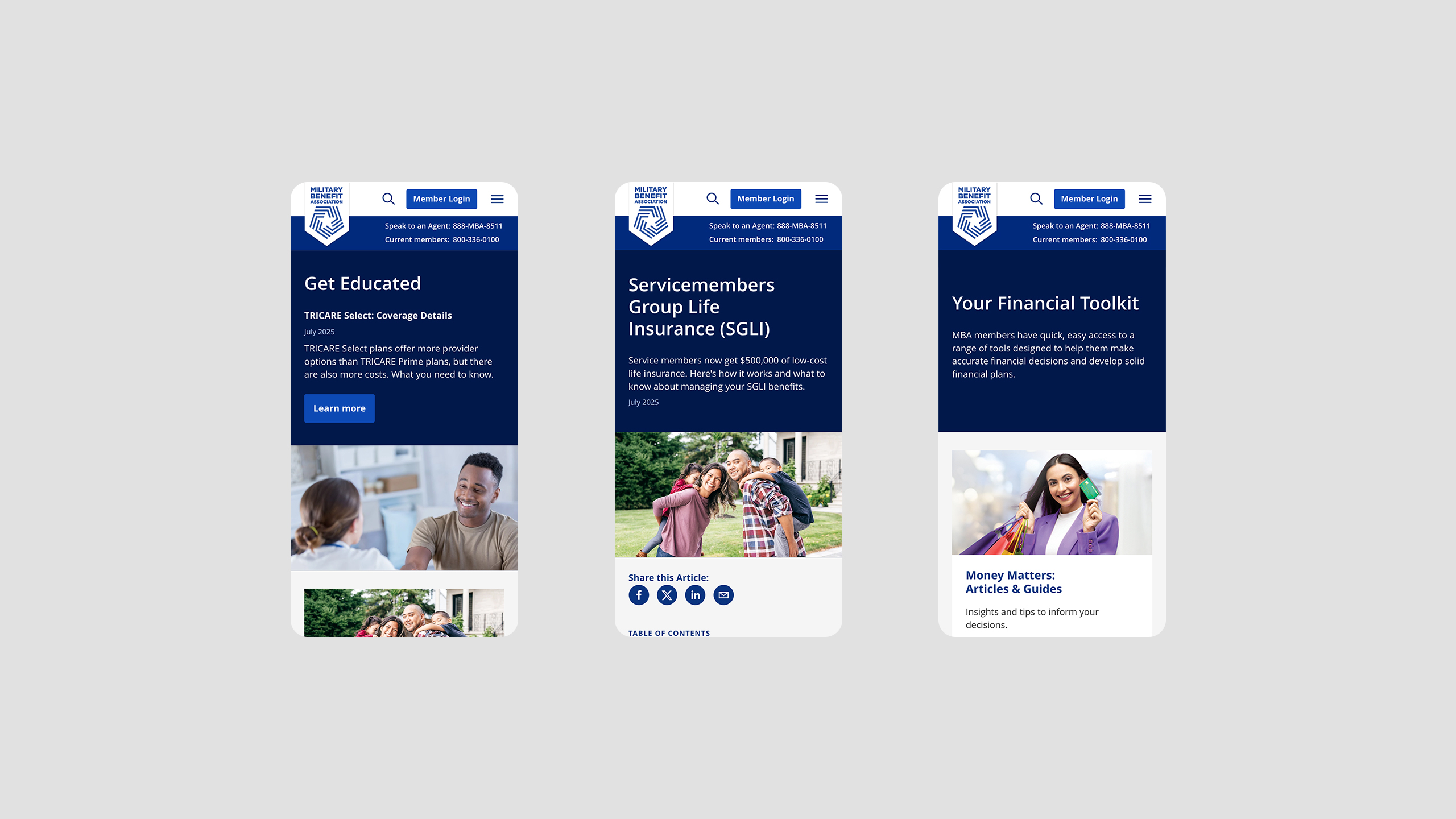 MBA Mobile Screens