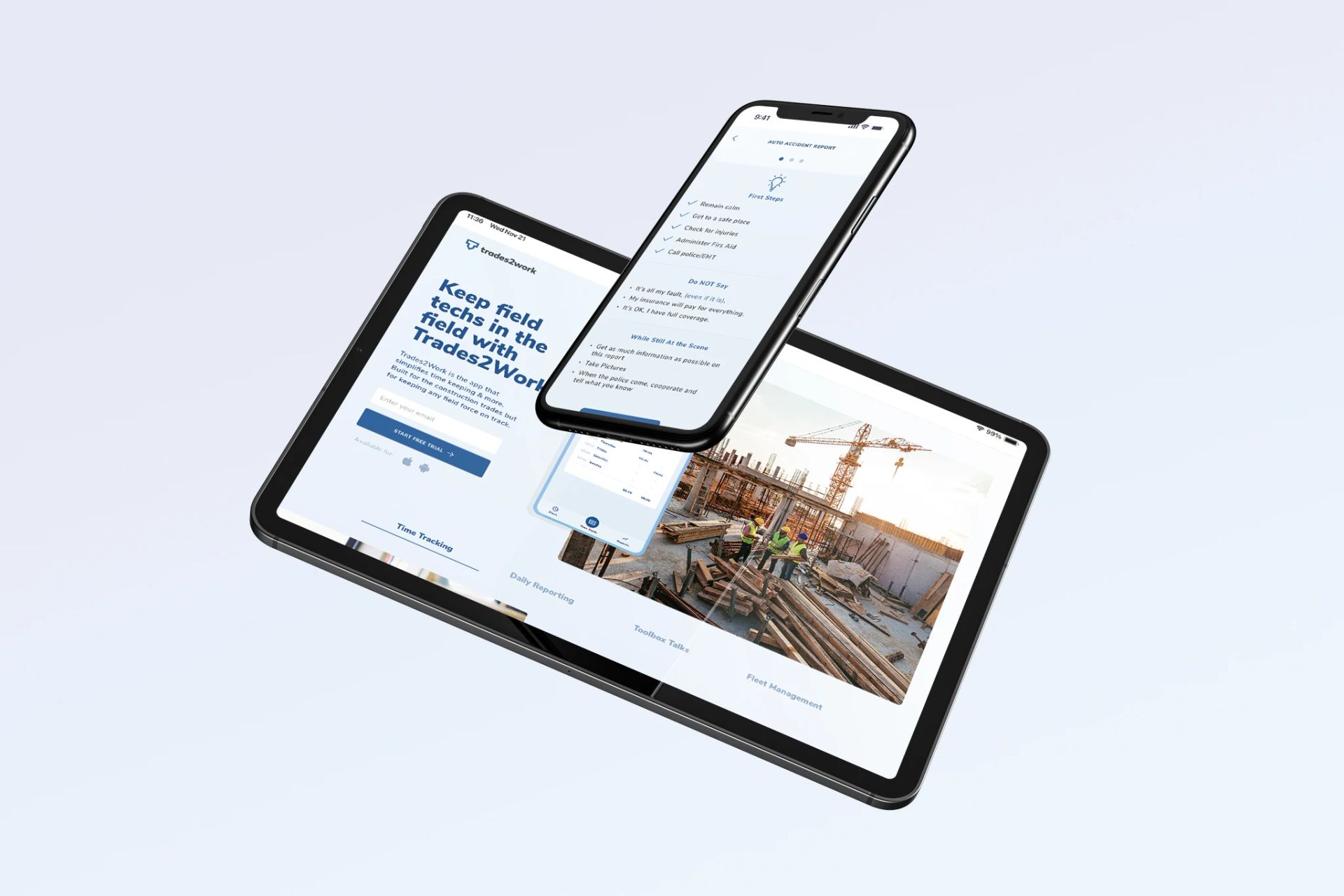 T2W Mobile App Screen